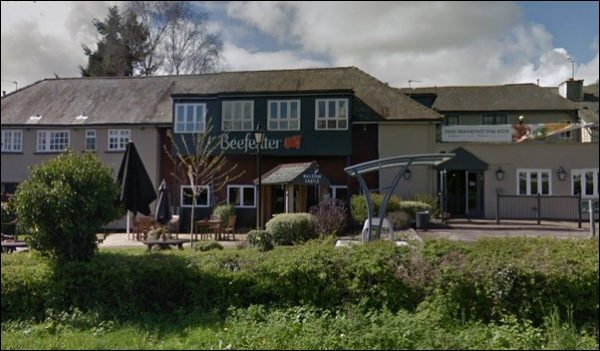 The couple were caught dining and dashing from the Walston Castle Beefeater restaurant in Cardiff. Pic: Google