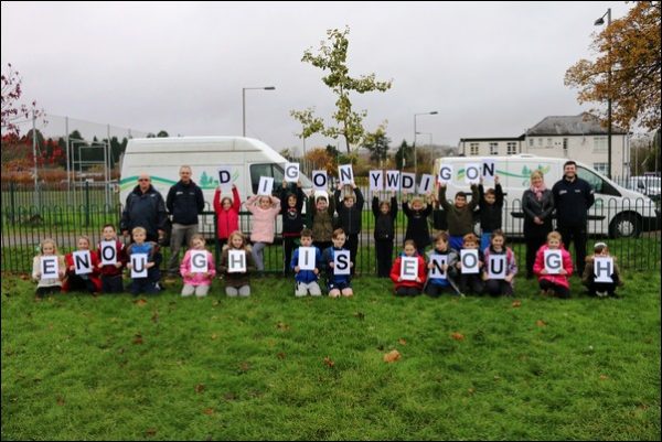 Ystrad Mynach Primary School pupils helped launch the Enough is Enough campaign to crack down on irresponsible dog owners