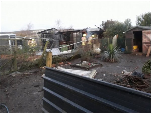 A horse was killed after a fire at the Cefn Fforest stables which yielded Dream Alliance. Pic: South Wales Fire and Rescue Service
