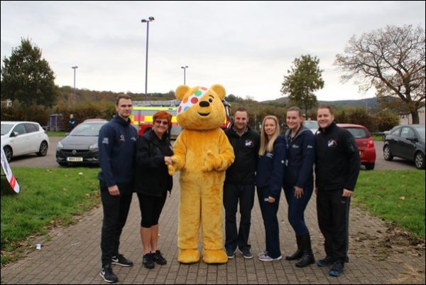 Some of the StreetGames Wales team with Pudsey Bear