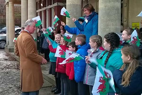 HRH The Prince of Wales was given a warm welcome at the Caerphilly Miners' Centre
