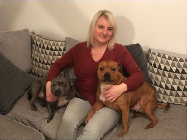 REUNITED: Clyde, right, is back home with owner Joanne Davies and Bonnie