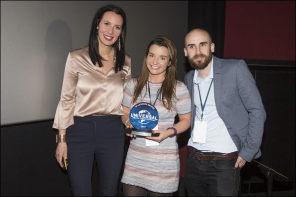  Universal UK director Hannah Mungo left with Minion, Bon Bon Buddies’ Emily Howarth, centre, and Jason Allitt of Universal