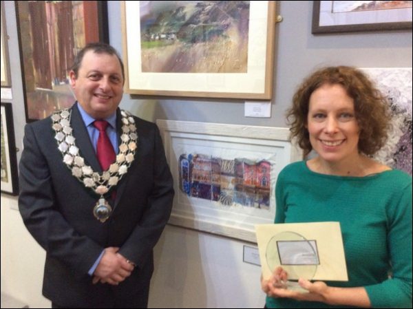 Runner-up Lorraine Howells with Cllr Morgan