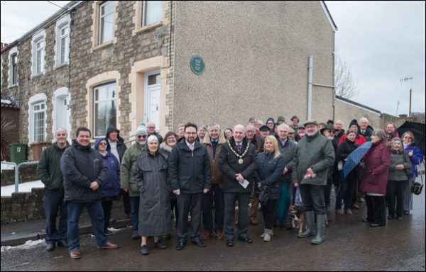 HONOURED: Dr William Price’s plaque is now pride of place on the end house of Waterloo Terrace