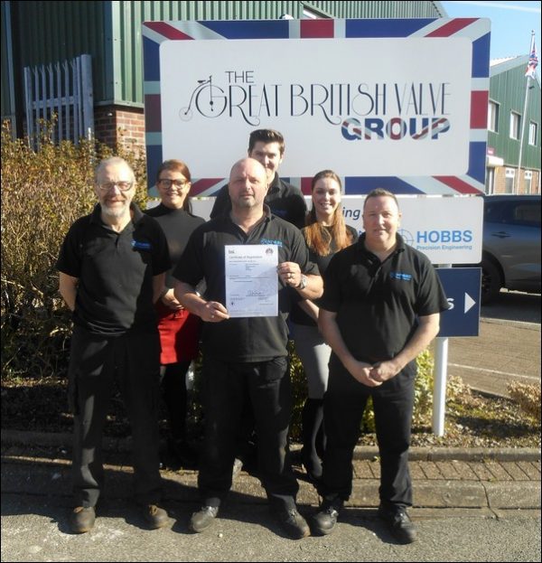 Machine Shop Manager Craig Llewellyn and Team with their certificate