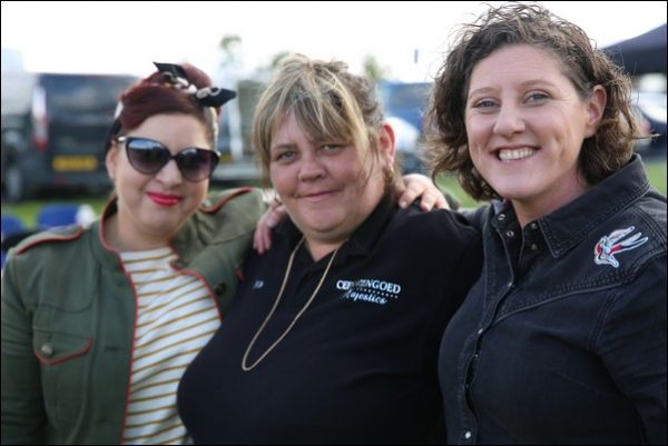 Barbeque experts and restaurateurs Samantha Evans and Shauna Guinn with the Majestics's Joanne Jones