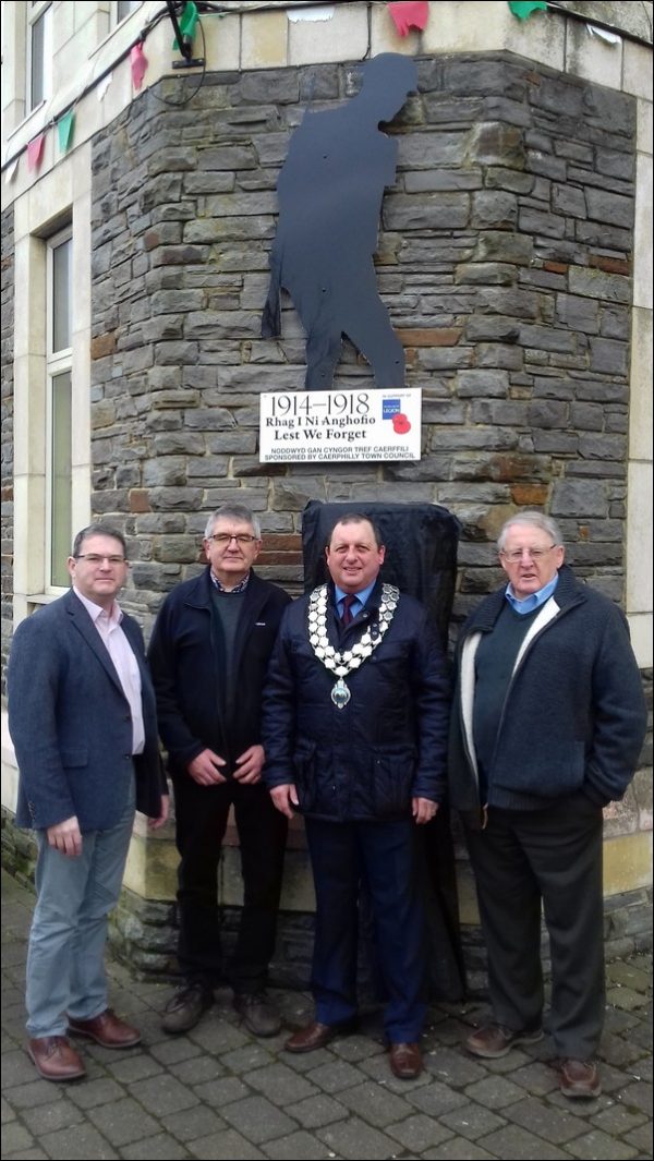 Pictured from left to right are Councillors James Fussell, Huw Jackson, Mayor Simon Morgan and Phil Bevan.