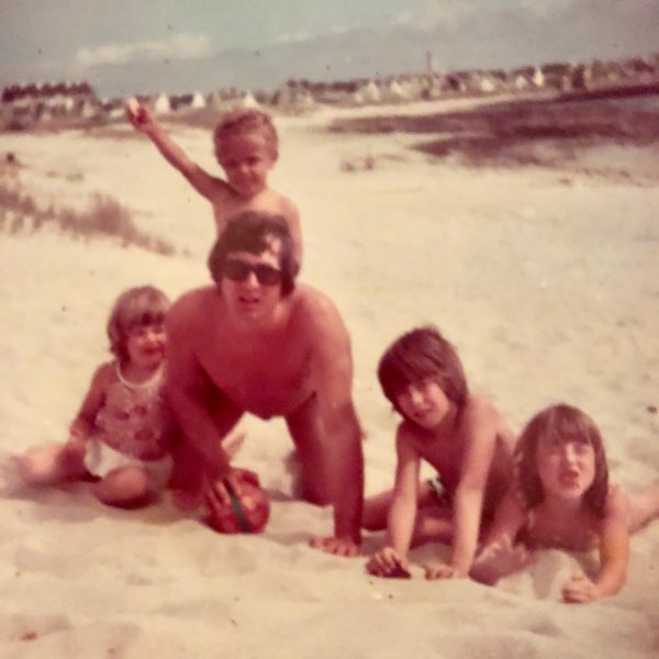 Jamie Baulch on holiday in France with his sisters brother and his dad