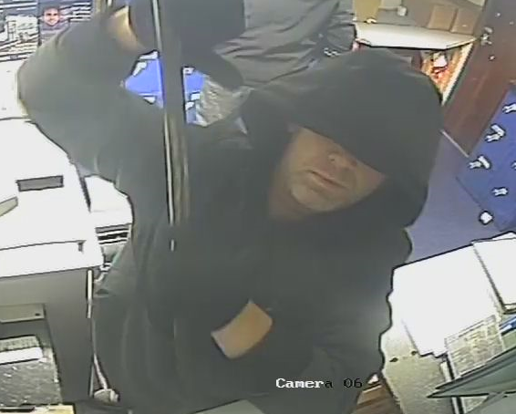 Police are looking for this man who broke into the Stagecoach bus depot in Bedwas