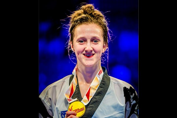 WINNER: Lauren Williams, beat Croatia’s Matea Jelic to win her gold medal