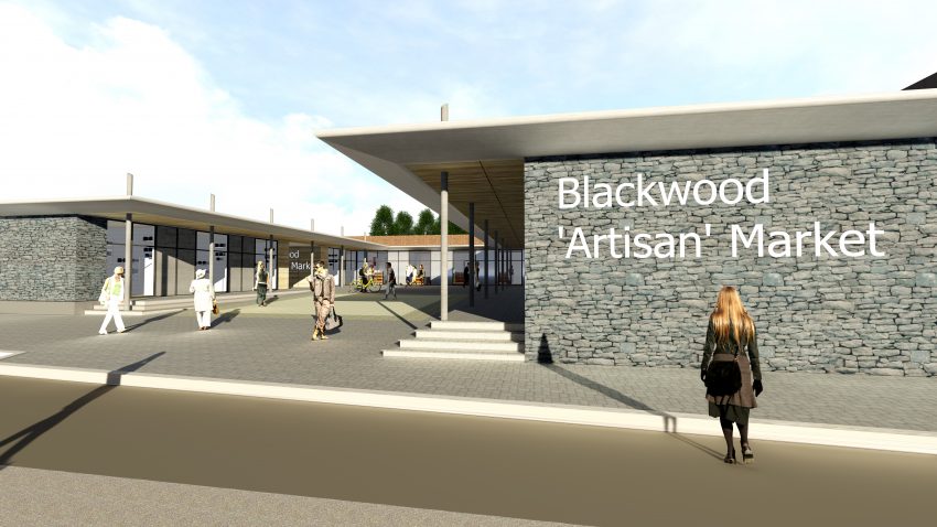 An artist's impression of the "artisanal" Blackwood market proposed by FCFM.
