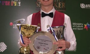 Dylan Emery with his trophies from the European Championships in Israel