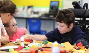 Trinity Fields pupils taking part in healthy eating activities