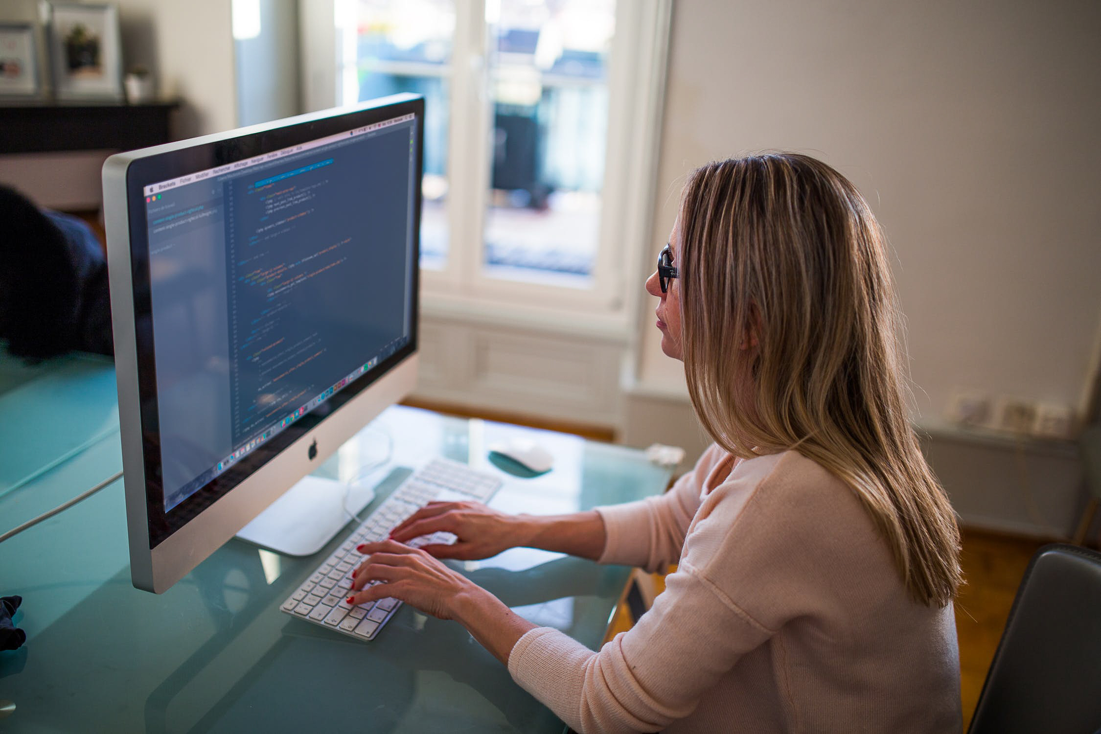 working from home stock image
