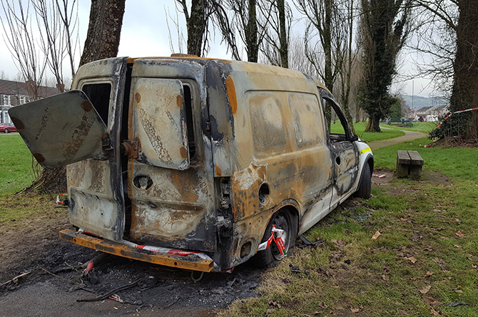 The van has been left abandoned