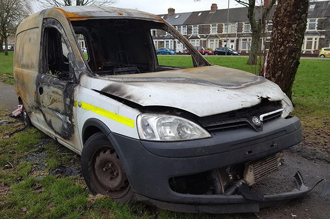 The van has been left abandoned near Lansbury Park