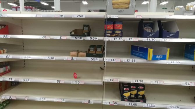 Tesco at Crossways Caerphilly on Sunday morning