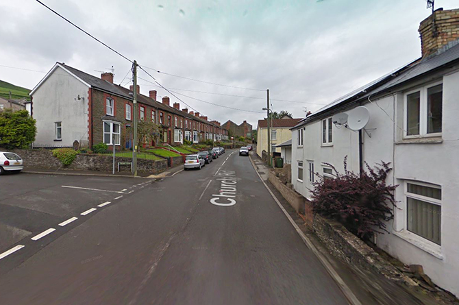The incident happened on Church Road, Abertridwr