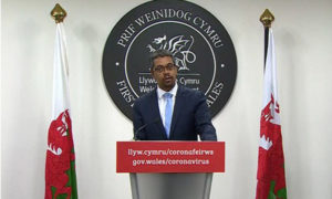 Welsh Health Minister Vaughan Gething at a Welsh Government daily briefing