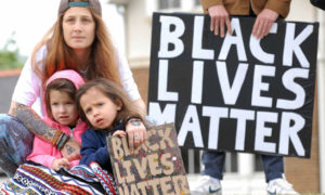 Protesters at the Black Lives Matter protest at Caerphilly Castle held on Saturday, June 6