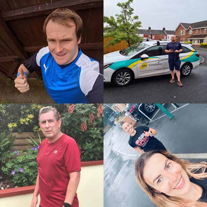 PHS staff members taking part in their fundraising challenge