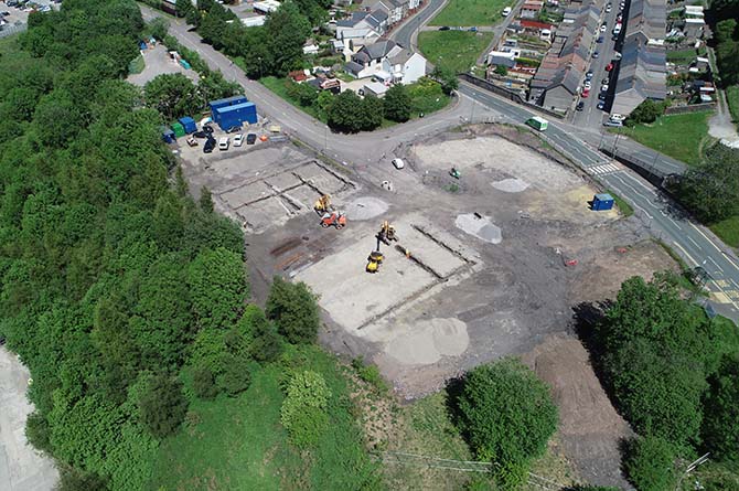 An aerial view of the Rhymney Lawns Estate taken in May 2020.