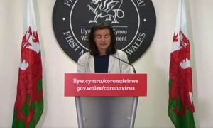 International relations minister Eluned Morgan during a Welsh Government coronavirus briefing