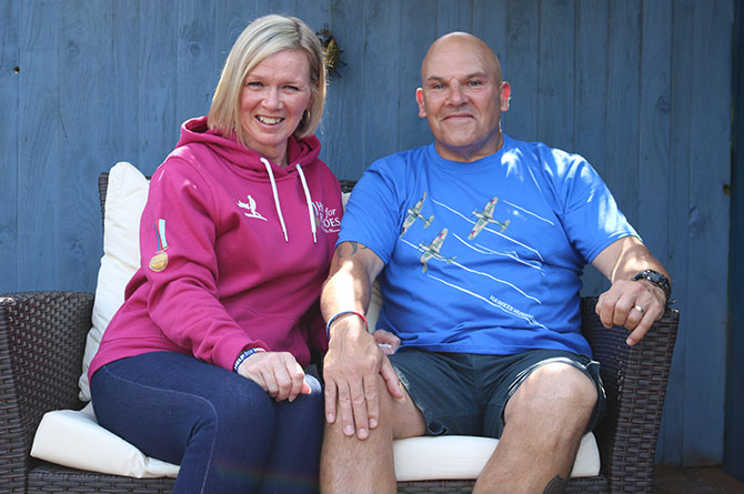 Army veteran Jonathan Congreve and wife Debbie model the new Help for Heroes clothing range