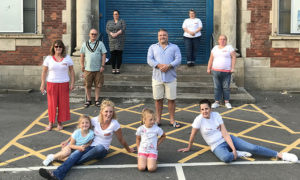 Operation Santa 2020 volunteers and supporters outside Bedwas Workmen's Hall