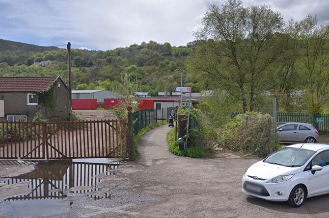 The footpath leading towards Tesco from Commercial Street, Risca