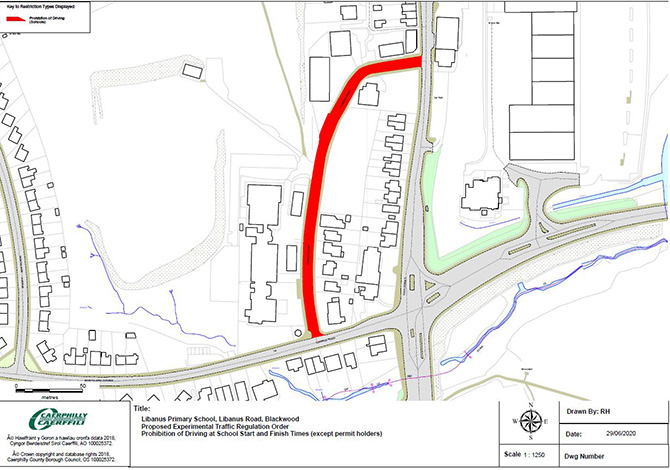 The traffic regulation order in place at Libanus Primary