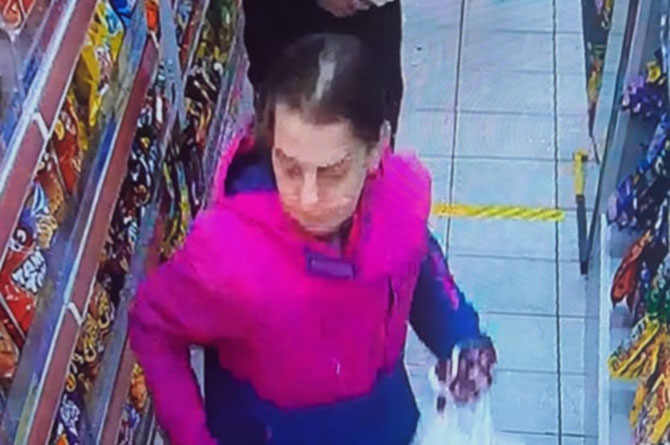 CCTV images showing Adell Cowan at the 7/11 convenience store on Bedwas Road, Caerphilly, before her death