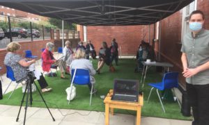 Socially-distanced Zoom lessons are being held at Caerphilly Miners' Centre