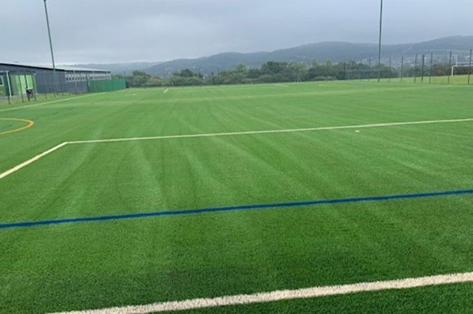 The new 3G pitch at St Cenydd Comprehensive School