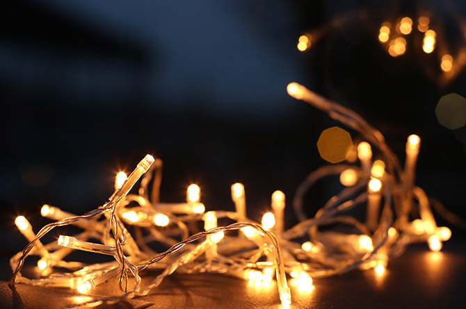 christmas lights stock image