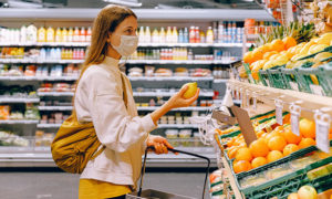 supermarket face mask stock image
