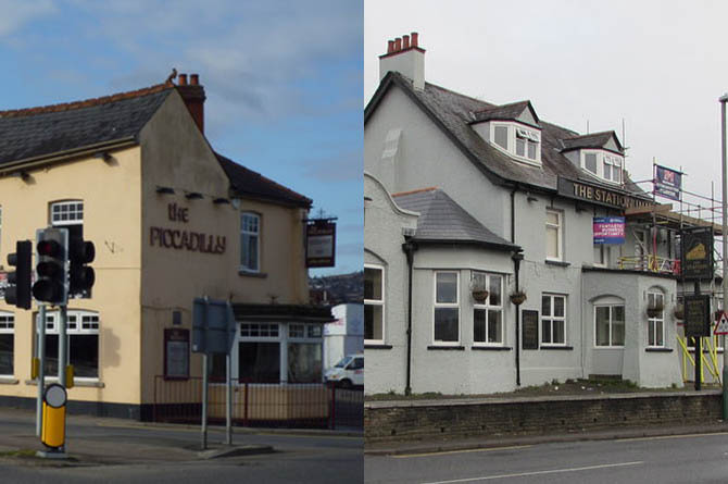 The Piccadilly pub, left, and the Station Inn