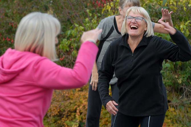 Aerobic fitness sessions in Cae Llwyd, Caerphilly town