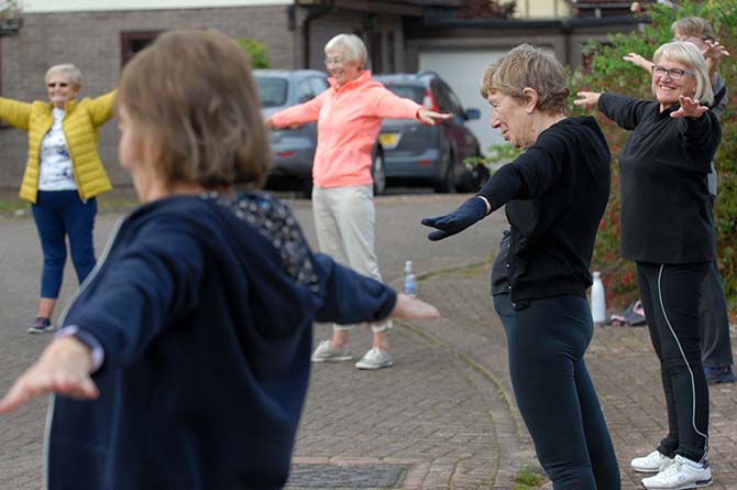 Aerobic fitness sessions in Cae Llwyd, Caerphilly town