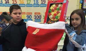 Children at the Learning Centre in Glan y Nant with some of the donated gifts
