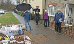 From left: Mill view resident Jeffrey Sheppard, Sherald Waterhouse-Trew, Maureen Waterhouse and Wayne David MP