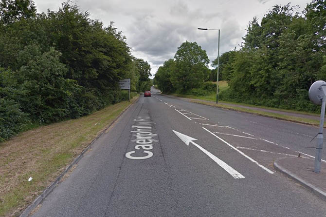 The A472 road between Nelson and Ystrad Mynach