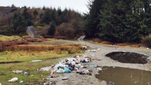 Fly-tipping on Bedwas mountain