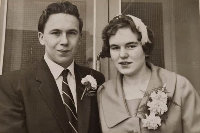 Phil and Sandra James on their wedding day in 1961