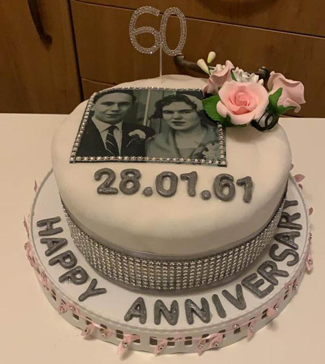 Phil and Sandra's 60th wedding anniversary cake