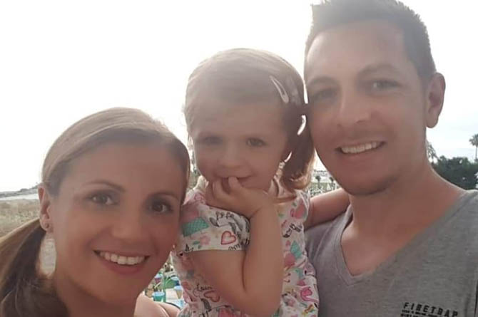 Sarah Hall with daughter Jessica and husband Chris