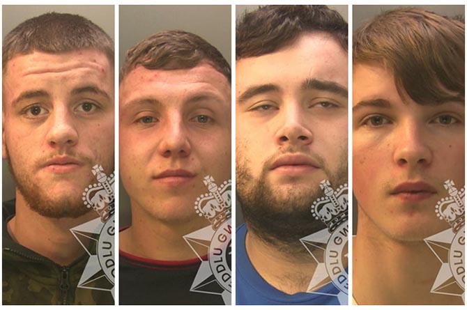From left: Connor Cooper, Connor Jones, Mitchell Griffiths and Ross Davies