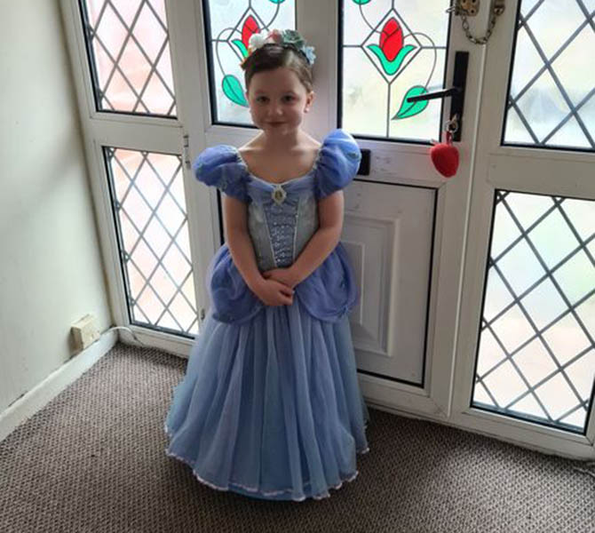 Maddie dressed up as Cinderella