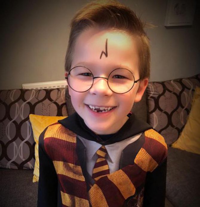 Oliver dressed as Harry Potter